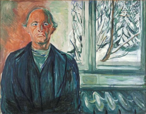 Edvard Munch, "Selvportrett på glassverandaen", 1930-33, olje på lerret, Munch-museet, MM 446 ©Munch-museet/Munch-Ellingsengruppen/BONO