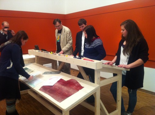 Drawing table within the exhibition-hall